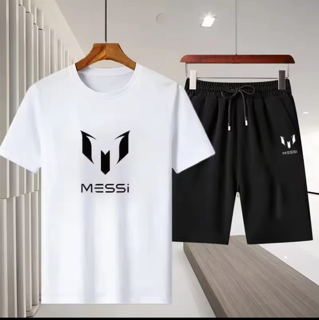 Black Manhattan 160 GSM Mesh T-Shirt & Short Pant Set | DR Fashion