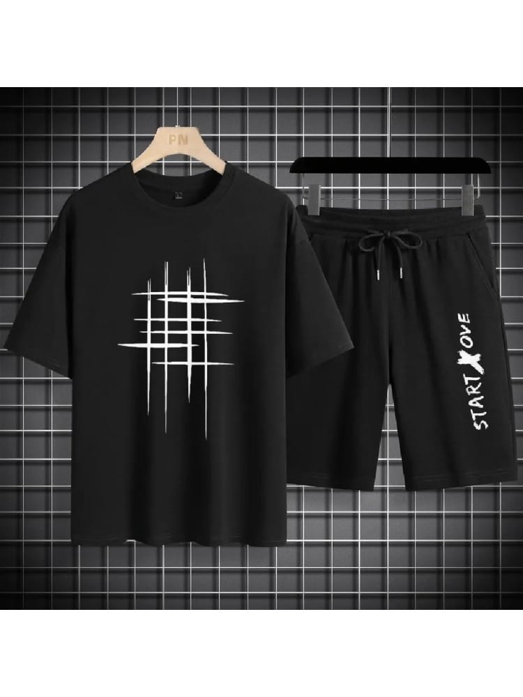 Mash T-Shirt & Short Pant Set | 160 GSM Breathable Mash Fabric | Summer Casual Combo | Sizes M/L/XL