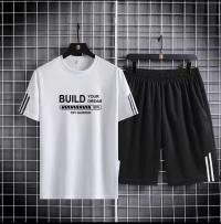 Black Manhattan 160 GSM Mesh T-Shirt & Short Pant Set | DR Fashion