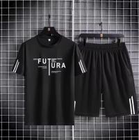 Black Manhattan 160 GSM Mesh T-Shirt & Short Pant Set | DR Fashion