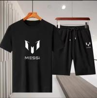 Black Manhattan 160 GSM Mesh T-Shirt & Short Pant Set | DR Fashion