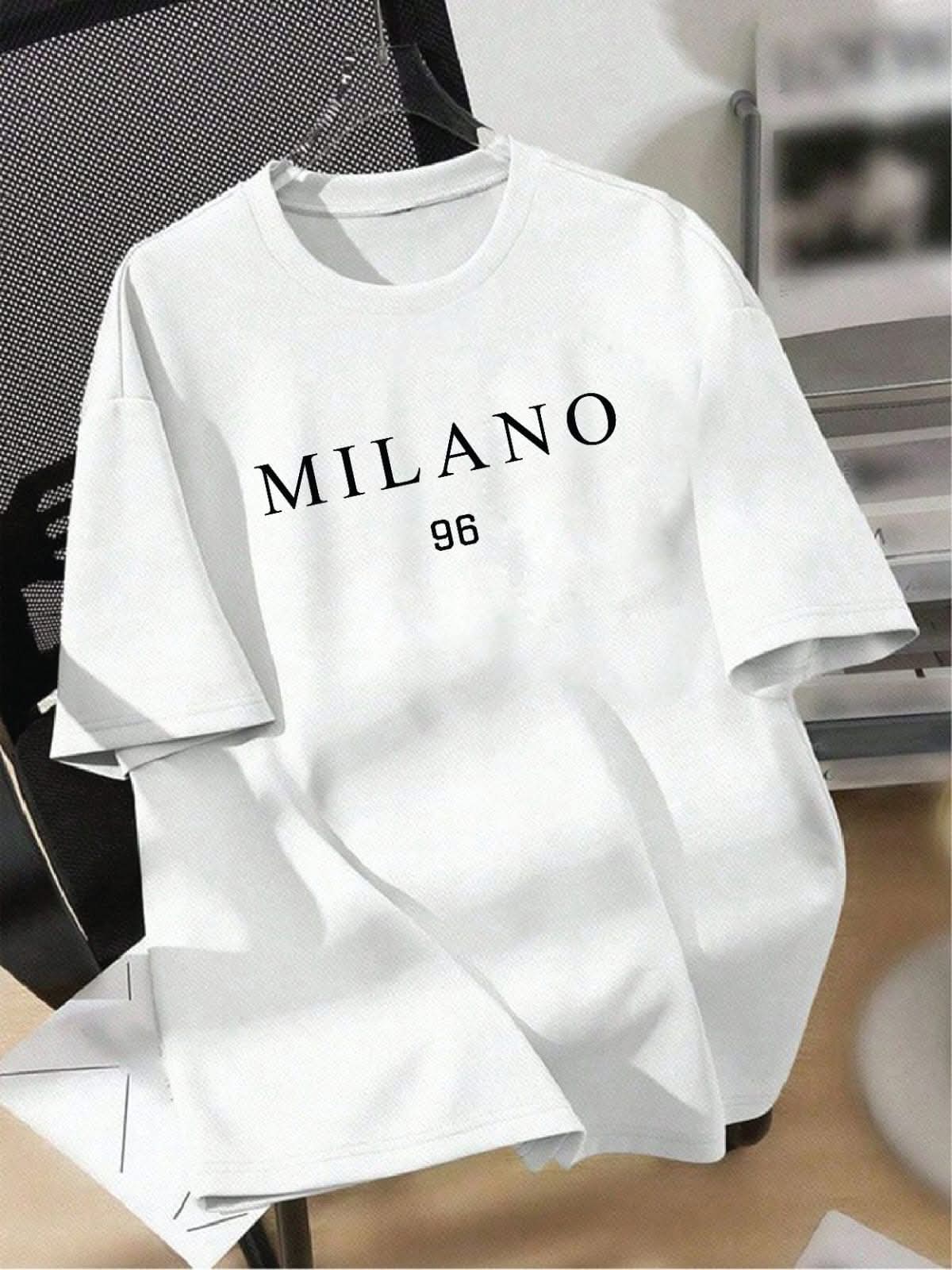 Milano Urban Fashion Drop Shoulder T-Shirt - White