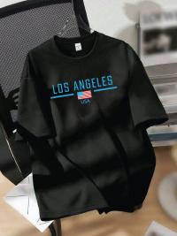 Los Angeles Blue Print Drop Shoulder Tee