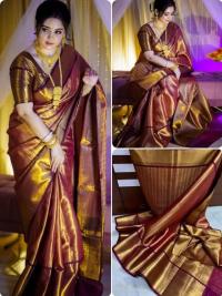 প্রিমিয়াম বেনারসি কাতান সিল্ক শাড়ি - ব্লাউজ পিসসহ রাজকীয় কালেকশন