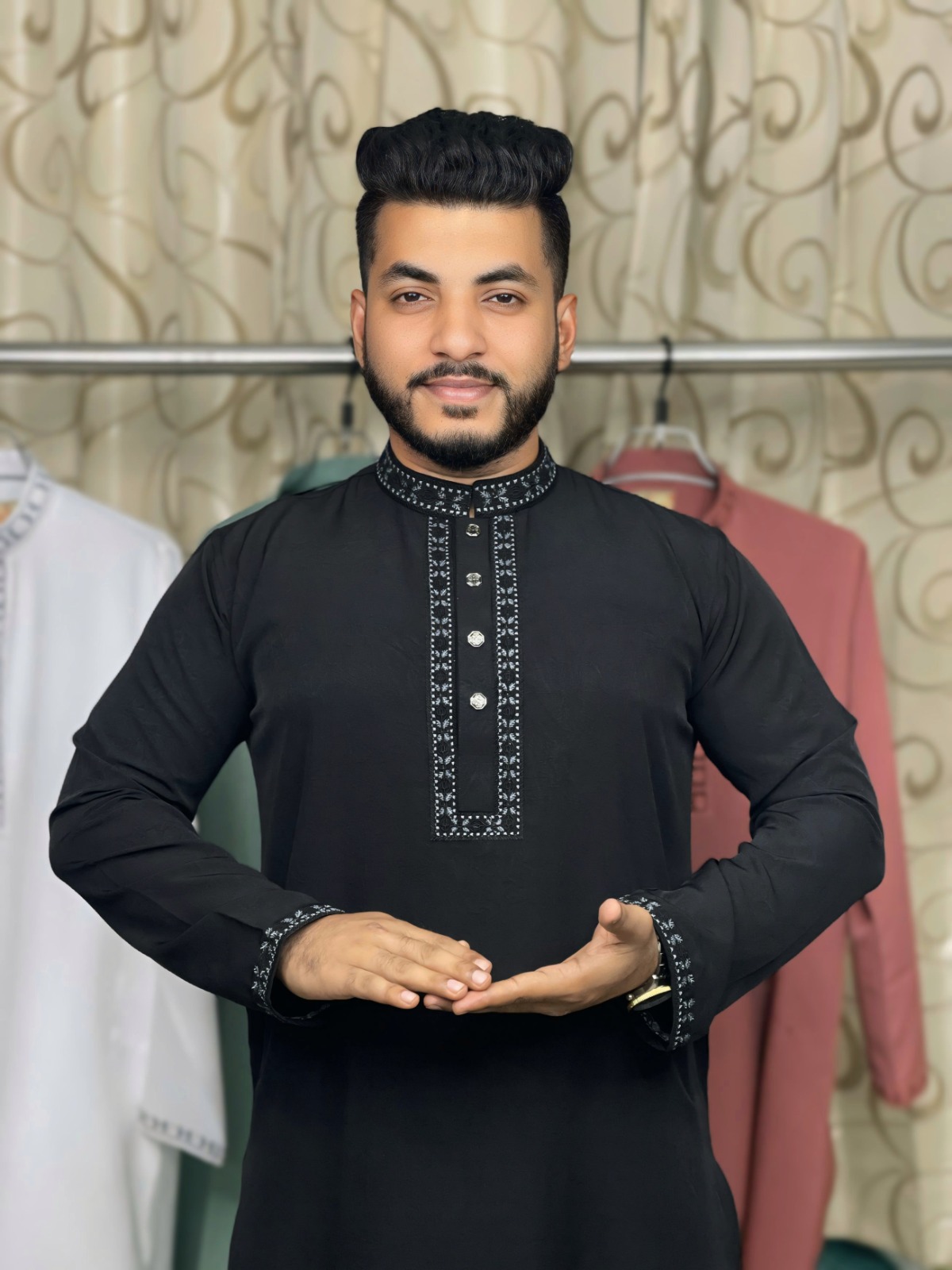 অরিজিনাল চায়না স্টিচ এমব্রয়ডারি পাঞ্জাবি - স্ন্যাপ বাটন প্রিমিয়াম কালেকশন