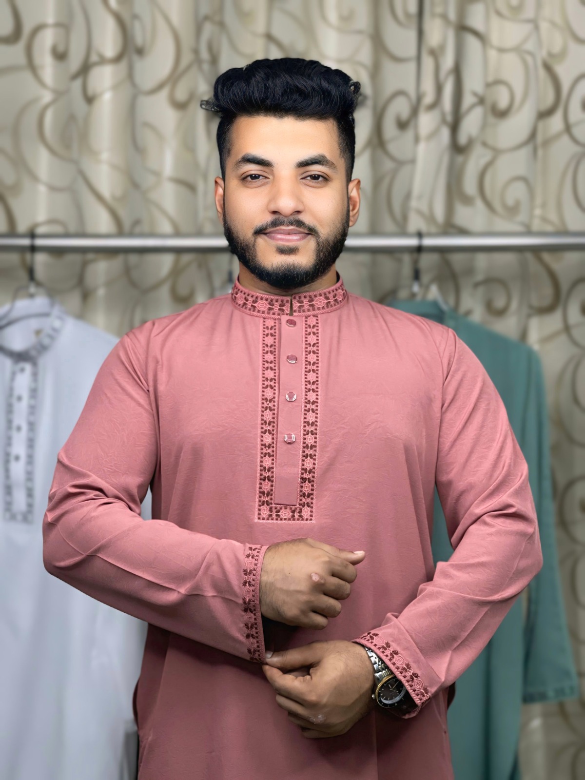 অরিজিনাল চায়না স্টিচ এমব্রয়ডারি পাঞ্জাবি - স্ন্যাপ বাটন প্রিমিয়াম কালেকশন