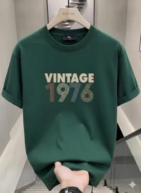 Premium Bottle Green Drop Shoulder T-Shirt - Vintage 1976 Print