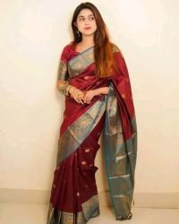 Silk Katan Saree with blause pcs