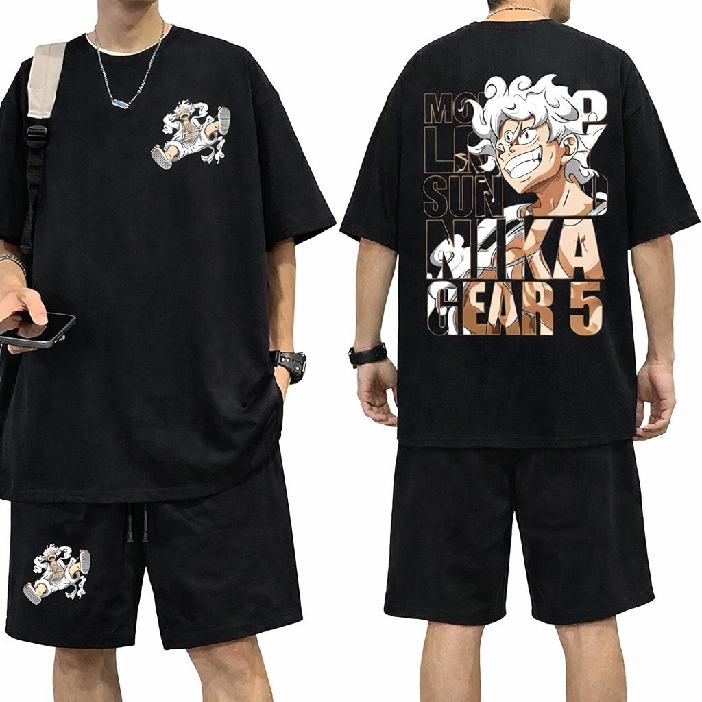 প্রিমিয়াম ড্রপ শোল্ডার টি-শার্ট ও প্যান্ট কম্বো - ২০০ GSM কটন ব্ল্যাক সেট