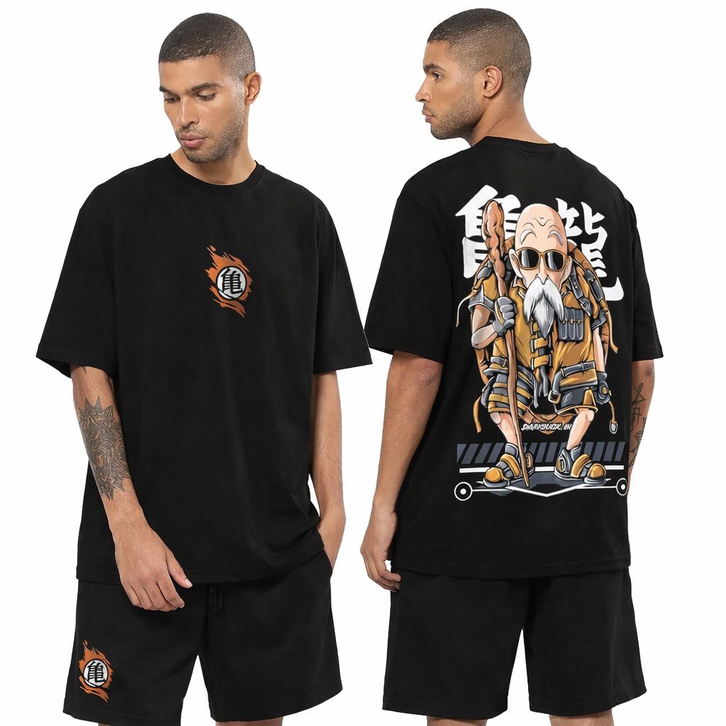 প্রিমিয়াম ড্রপ শোল্ডার টি-শার্ট ও প্যান্ট কম্বো - ২০০ GSM কটন ব্ল্যাক সেট