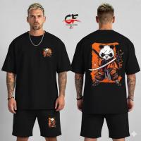 প্রিমিয়াম ড্রপ শোল্ডার টি-শার্ট ও প্যান্ট কম্বো - ২০০ GSM কটন ব্ল্যাক সেট