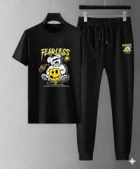 Mesh T-Shirt & Trouser Combo – Fearless Street Graphic (Black)