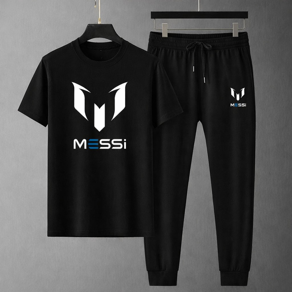Mesh T-Shirt & Trouser Combo – Football Icon (Black)