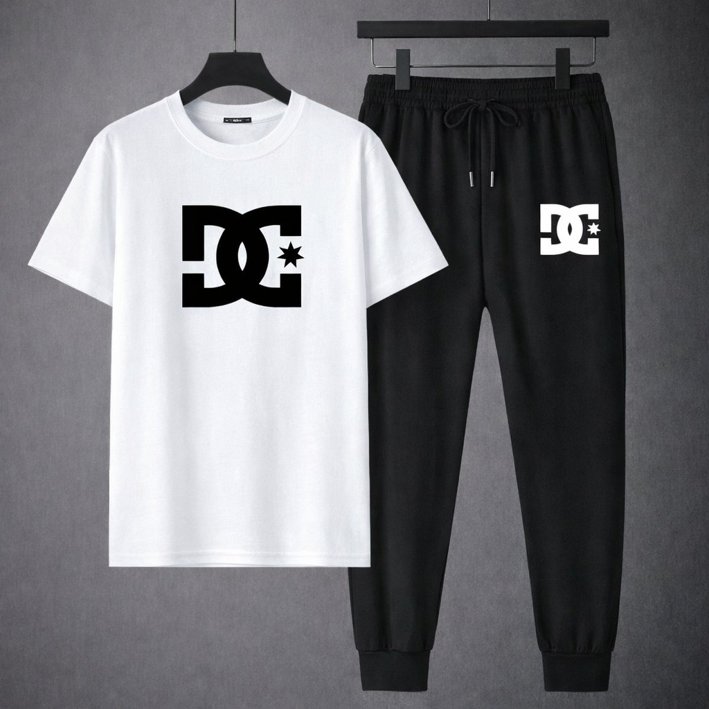 Trendy Mesh T-Shirt & Trouser Combo – Bold Logo Graphic