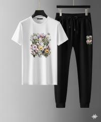 Trendy Mesh T-Shirt & Trouser Combo – Floral Art Print