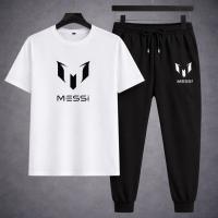 Trendy Mesh T-Shirt & Trouser Combo – Football Icon Print