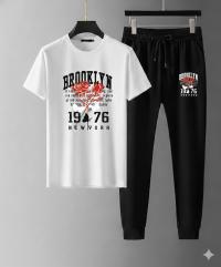 Trendy Mesh T-Shirt & Trouser Combo – Retro Typography Design