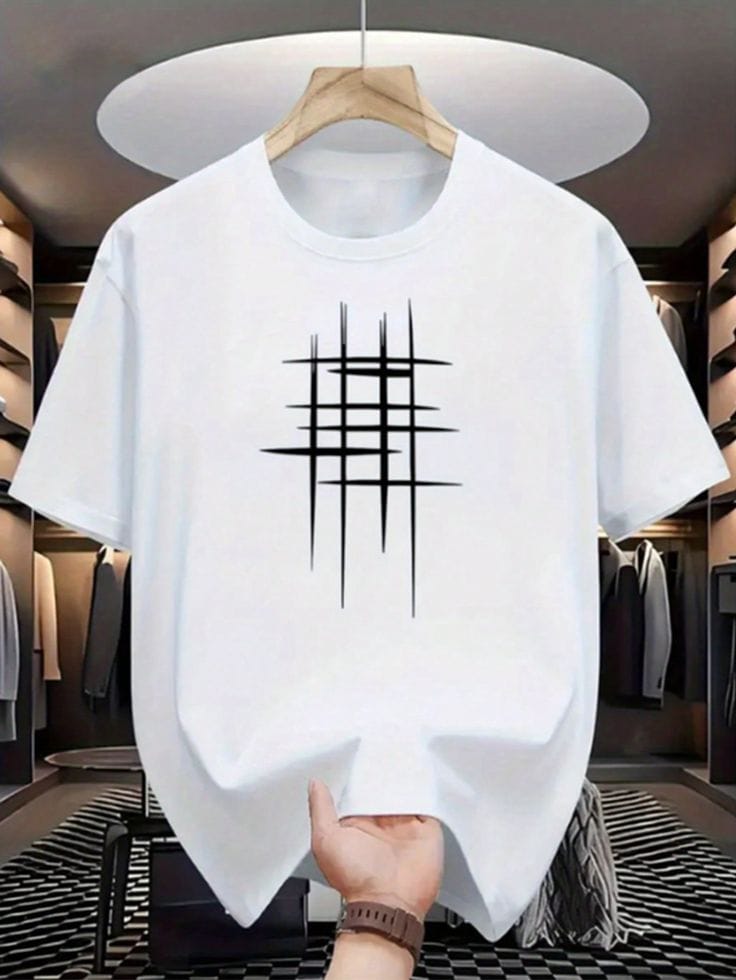 Premium Cotton Drop Shoulder T-Shirt with BLACK Text Print – White | Unisex