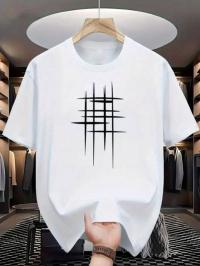 Premium Cotton Drop Shoulder T-Shirt with BLACK Text Print – White | Unisex