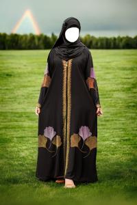 প্রিমিয়াম দুবাই কোটি বোরকা সেট - ৪ লেয়ার হিজাবসহ স্টোন ওয়ার্ক কালেকশন