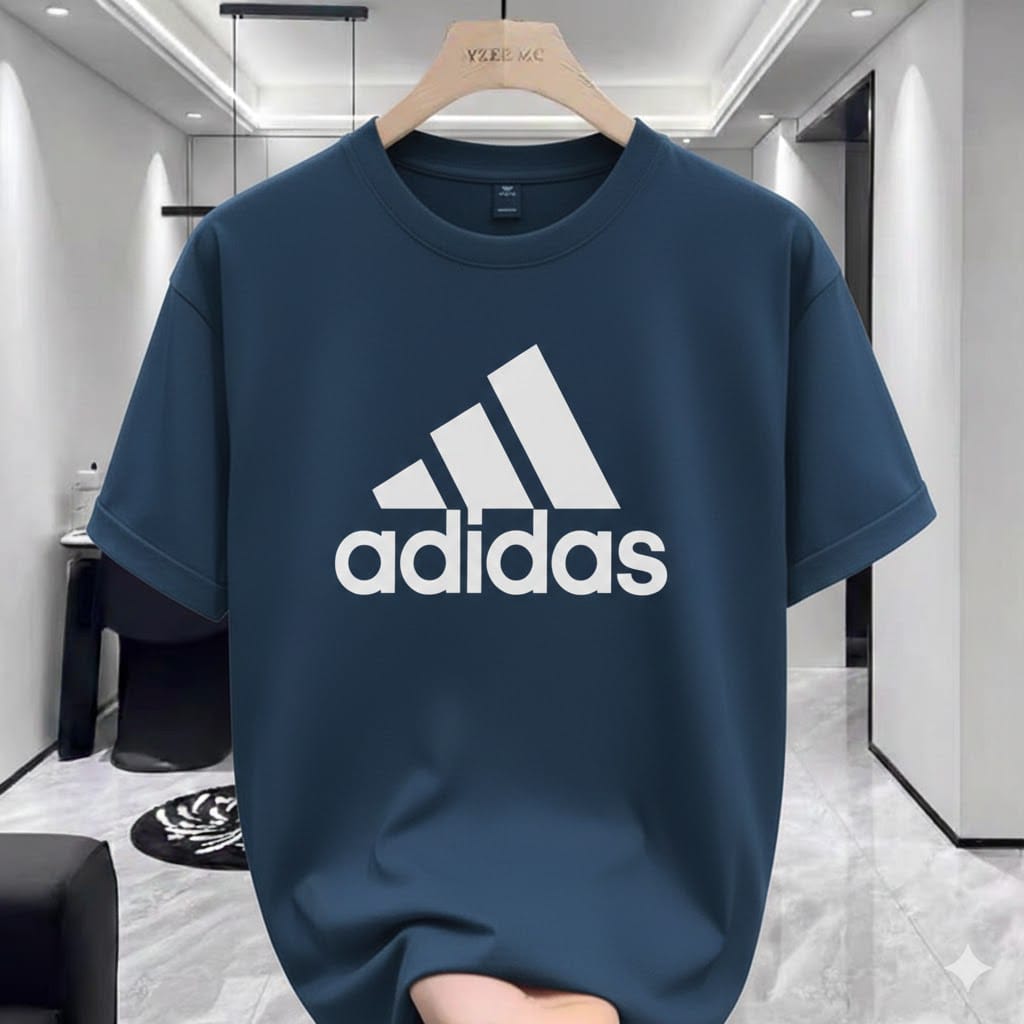 Dark Blue Adidas Premium Drop Shoulder T-Shirt