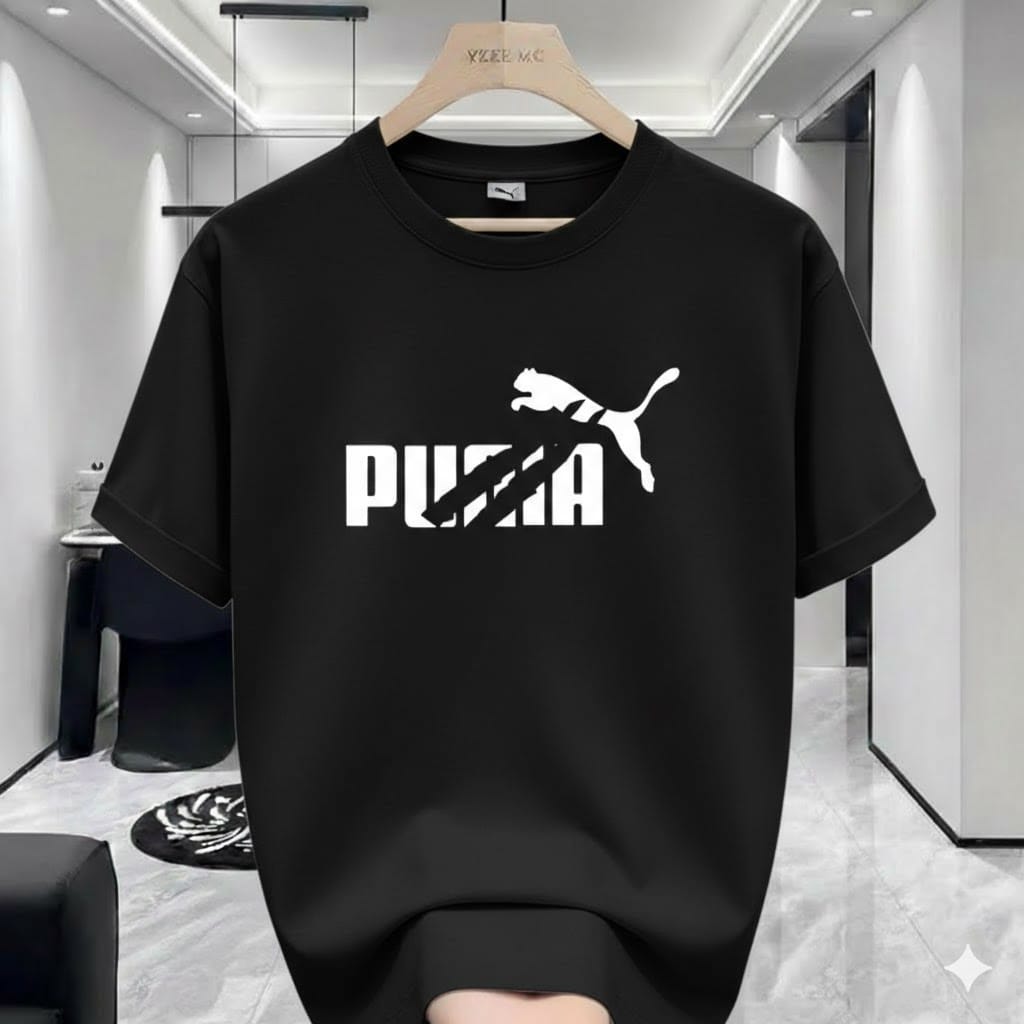 Black Puma Premium Drop Shoulder T-Shirt