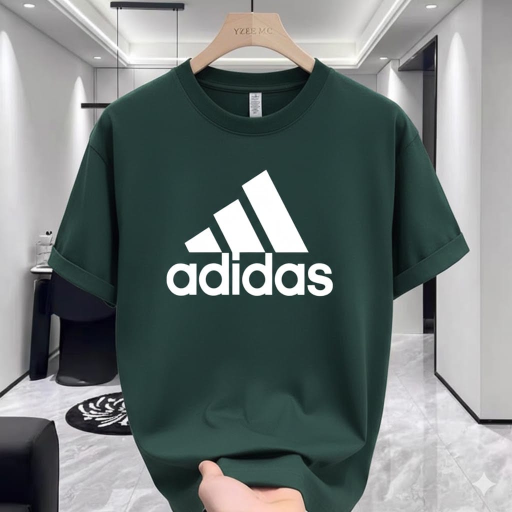 Dark Green Adidas Premium Drop Shoulder T-Shirt