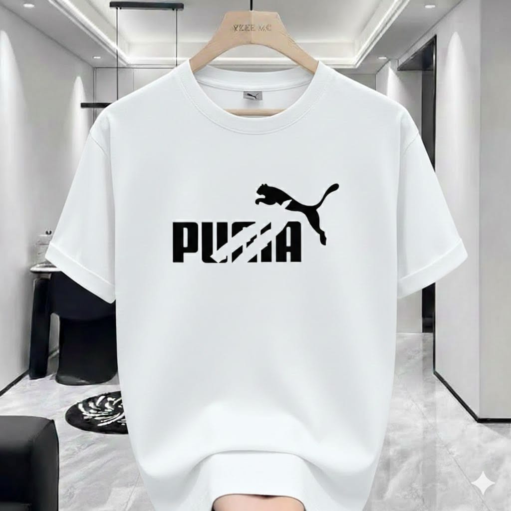 White Puma Premium Drop Shoulder T-Shirt