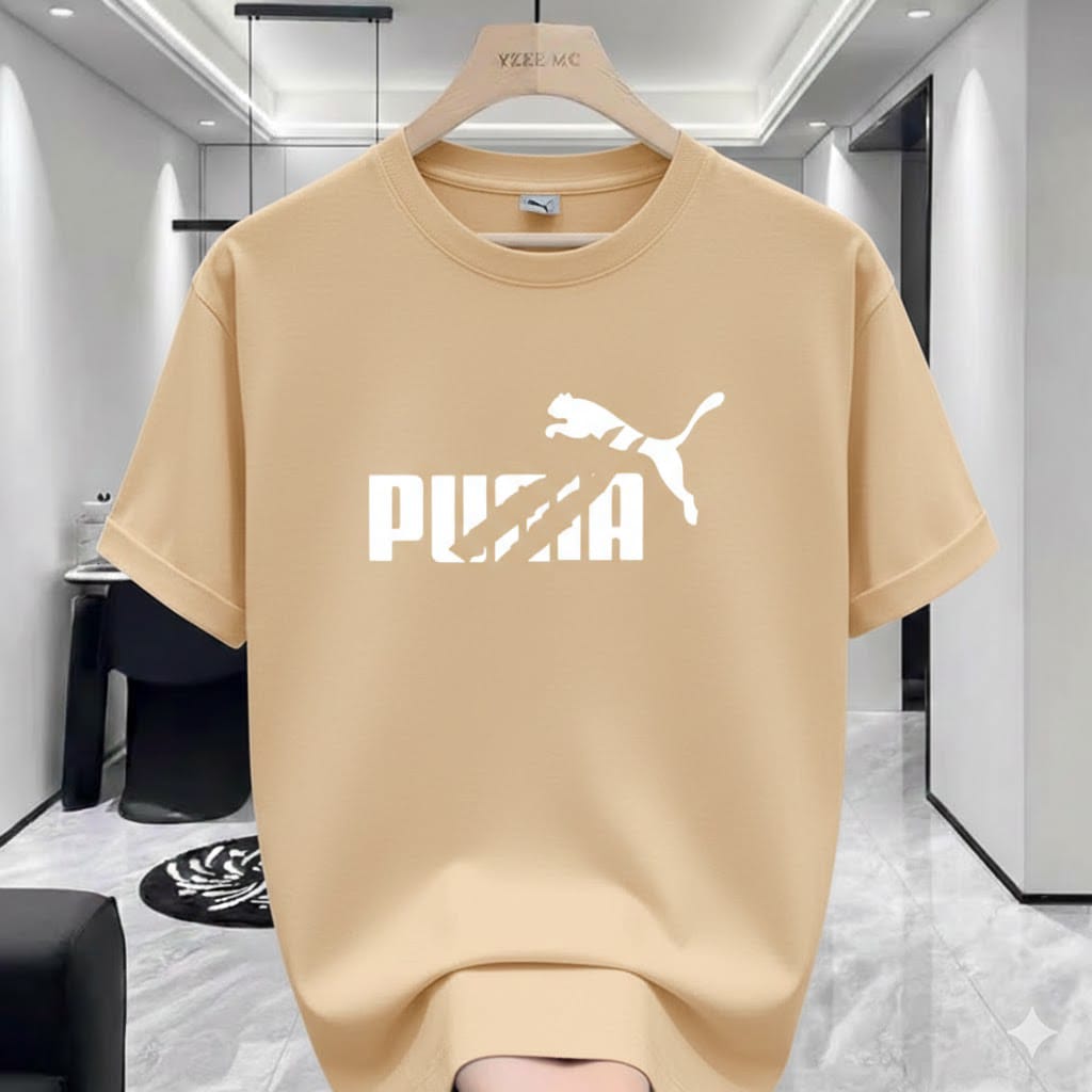 Beige Puma Premium Drop Shoulder T-Shirt