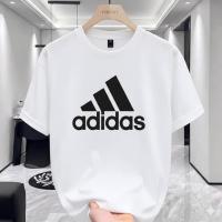 Adidas Big Logo White Premium Drop Shoulder Tee
