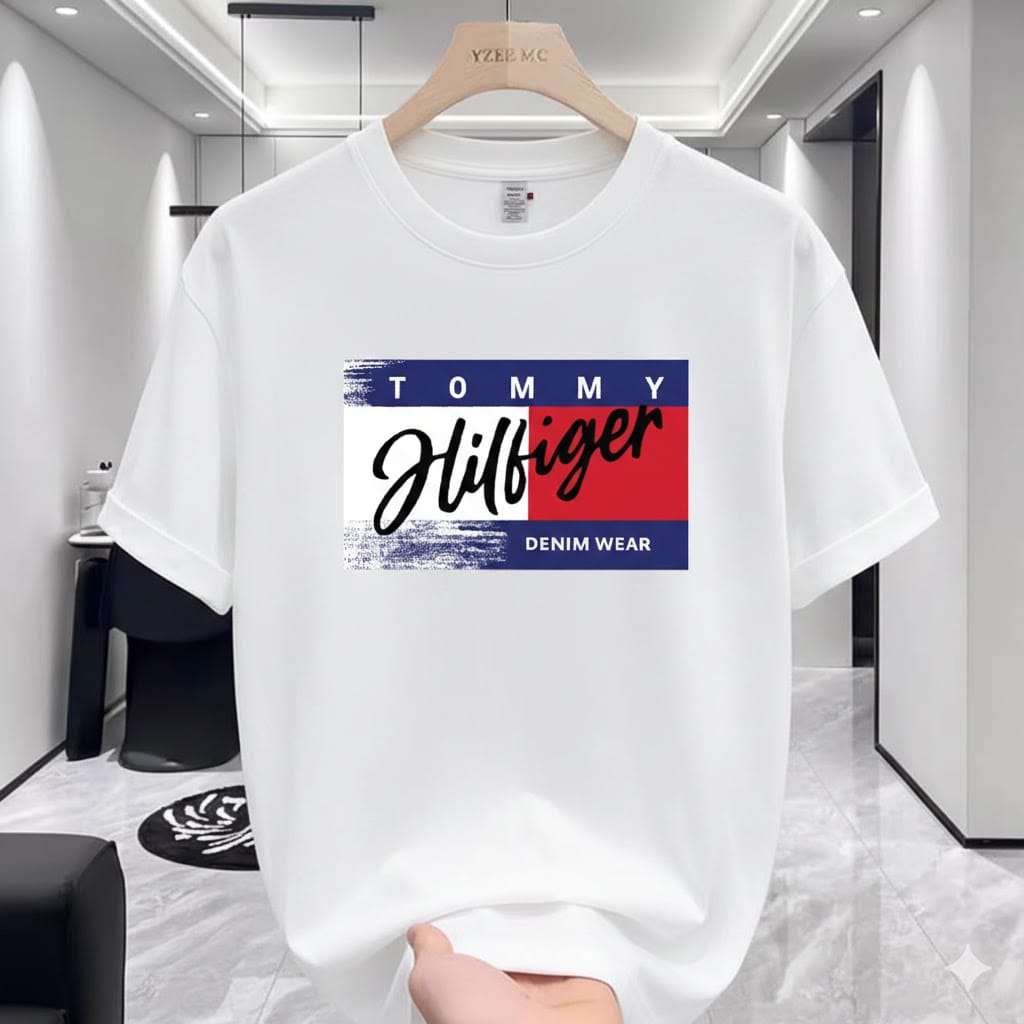 White Tommy Hilfiger Premium Drop Shoulder T-Shirt