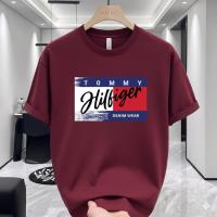 Maroon Tommy Hilfiger Premium Drop Shoulder T-Shirt