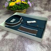 Premium Embroidery Cotton Panjabi – Deep Teal Classic