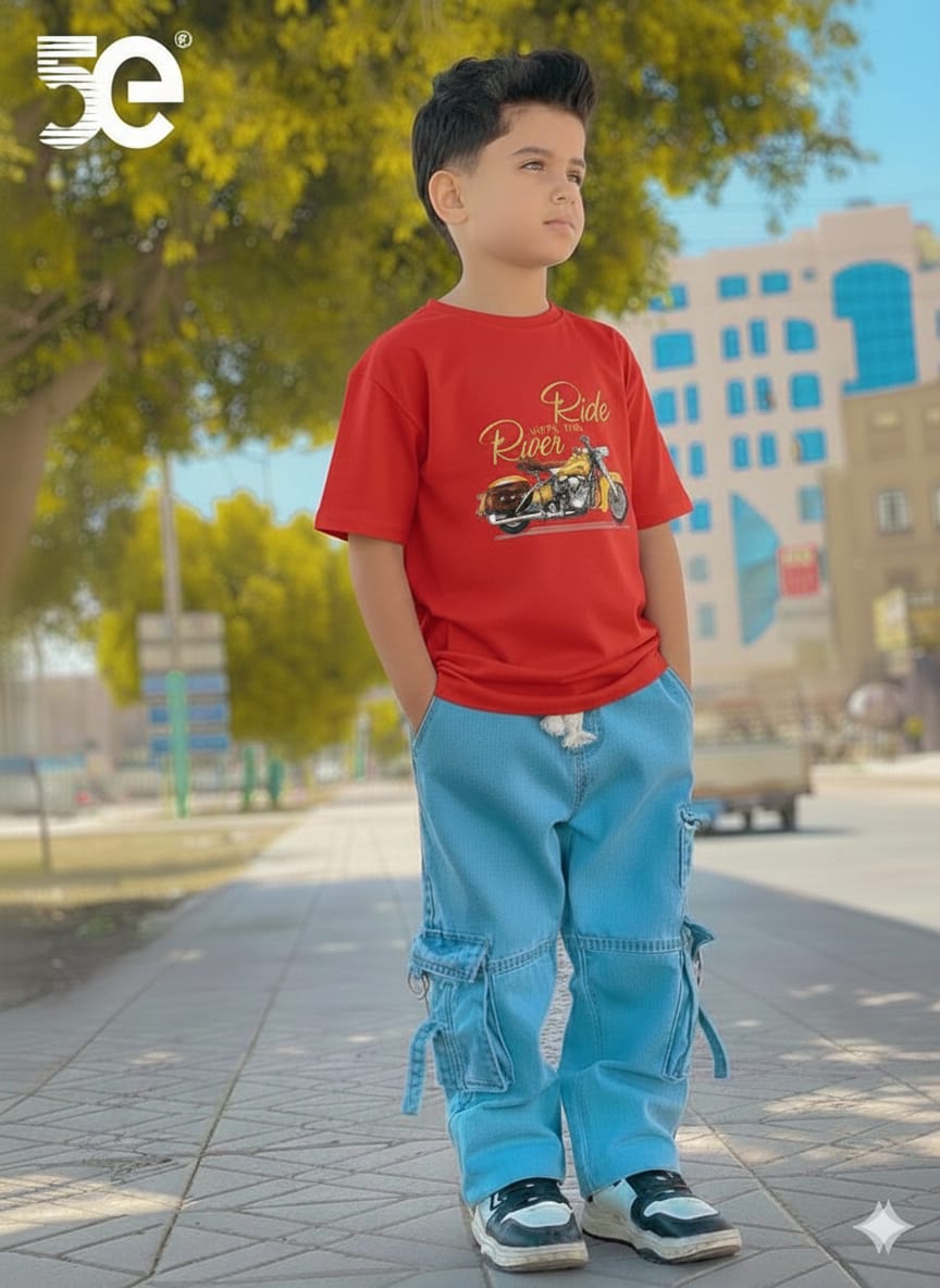 Premium Boys Denim Pant & T-Shirt Set (6-12 Years)