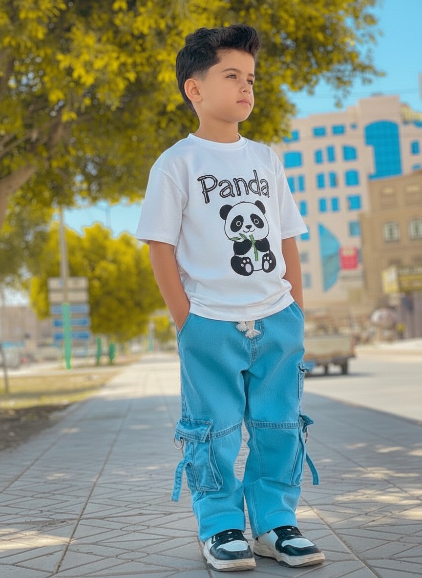 Premium Boys Denim Pant & T-Shirt Set (6-12 Years)