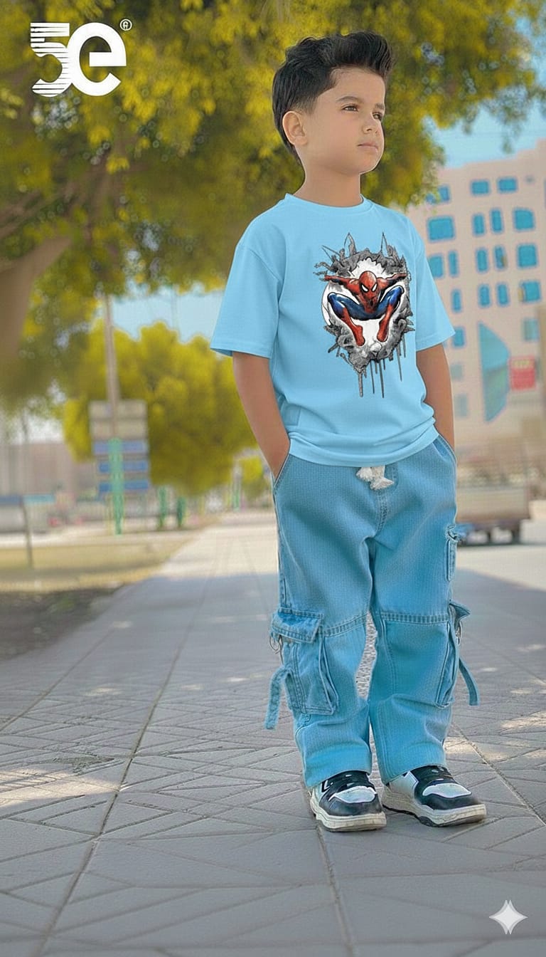 Premium Boys Denim Pant & T-Shirt Set (6-12 Years)