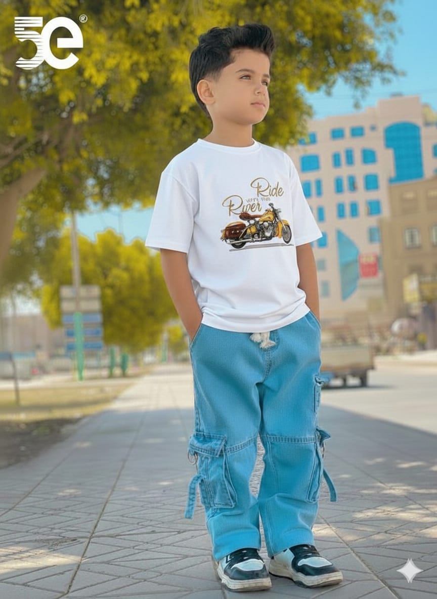 Premium Boys Denim Pant & T-Shirt Set (6-12 Years)