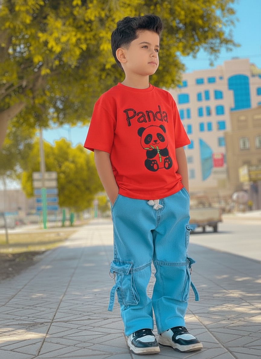 Premium Boys Denim Pant & T-Shirt Set (6-12 Years)