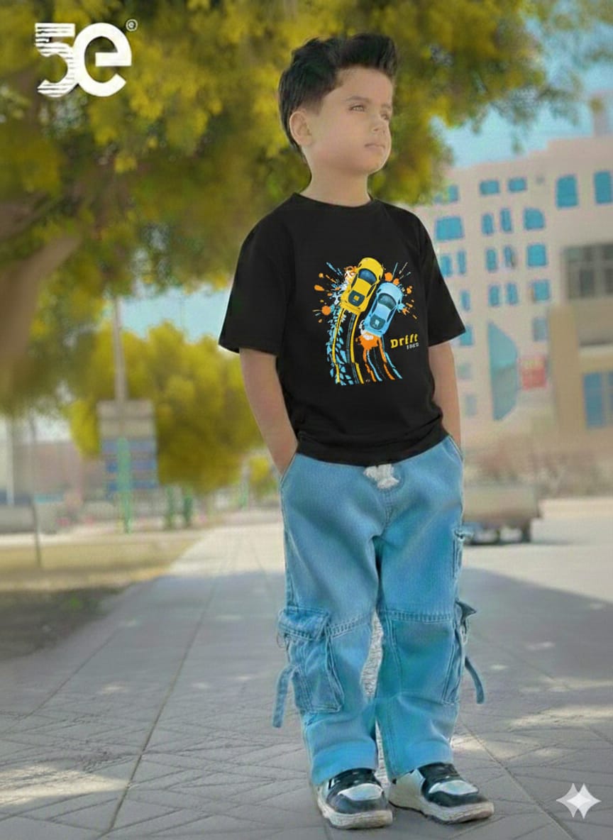 Premium Boys Denim Pant & T-Shirt Set (6-12 Years)