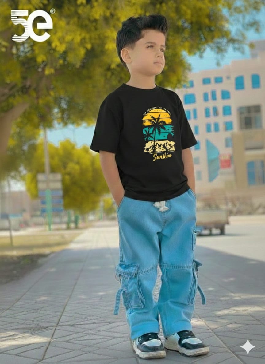 Premium Boys Denim Pant & T-Shirt Set (6-12 Years)