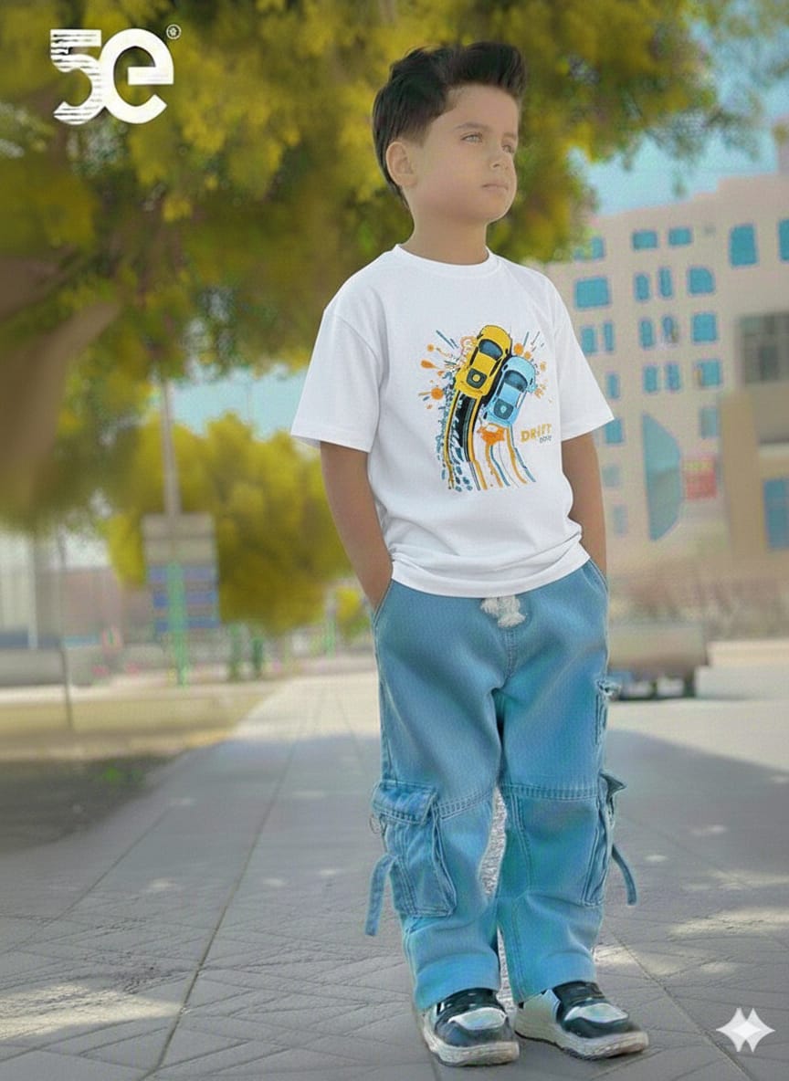 Premium Boys Denim Pant & T-Shirt Set (6-12 Years)