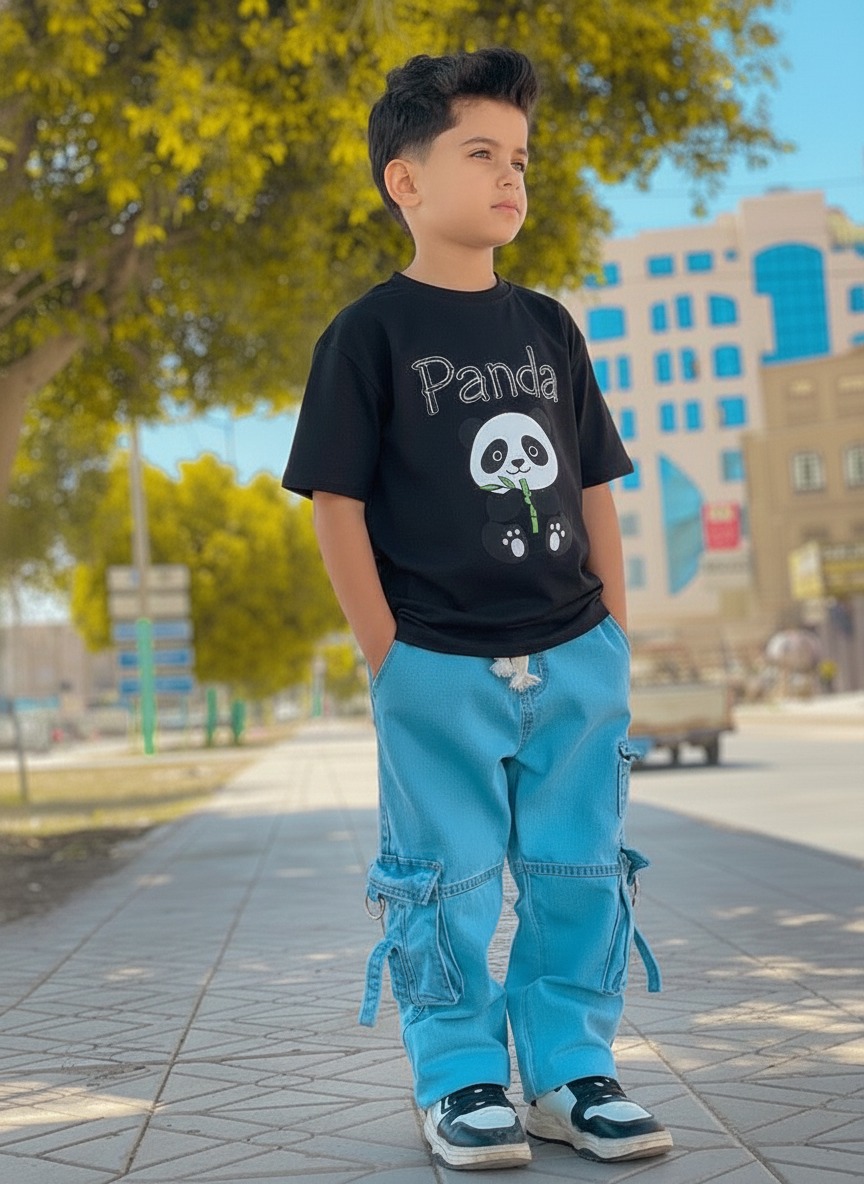 Premium Boys Denim Pant & T-Shirt Set (6-12 Years)