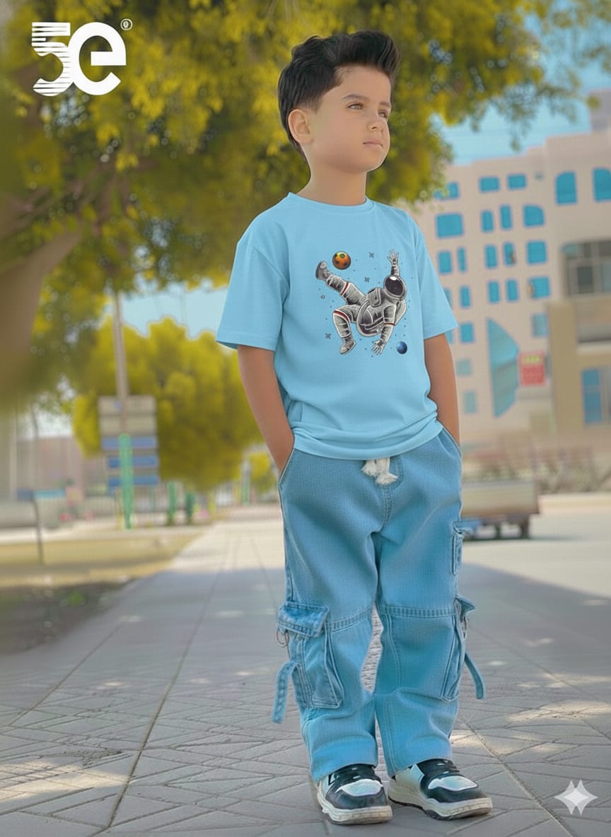Premium Boys Denim Pant & T-Shirt Set (6-12 Years)