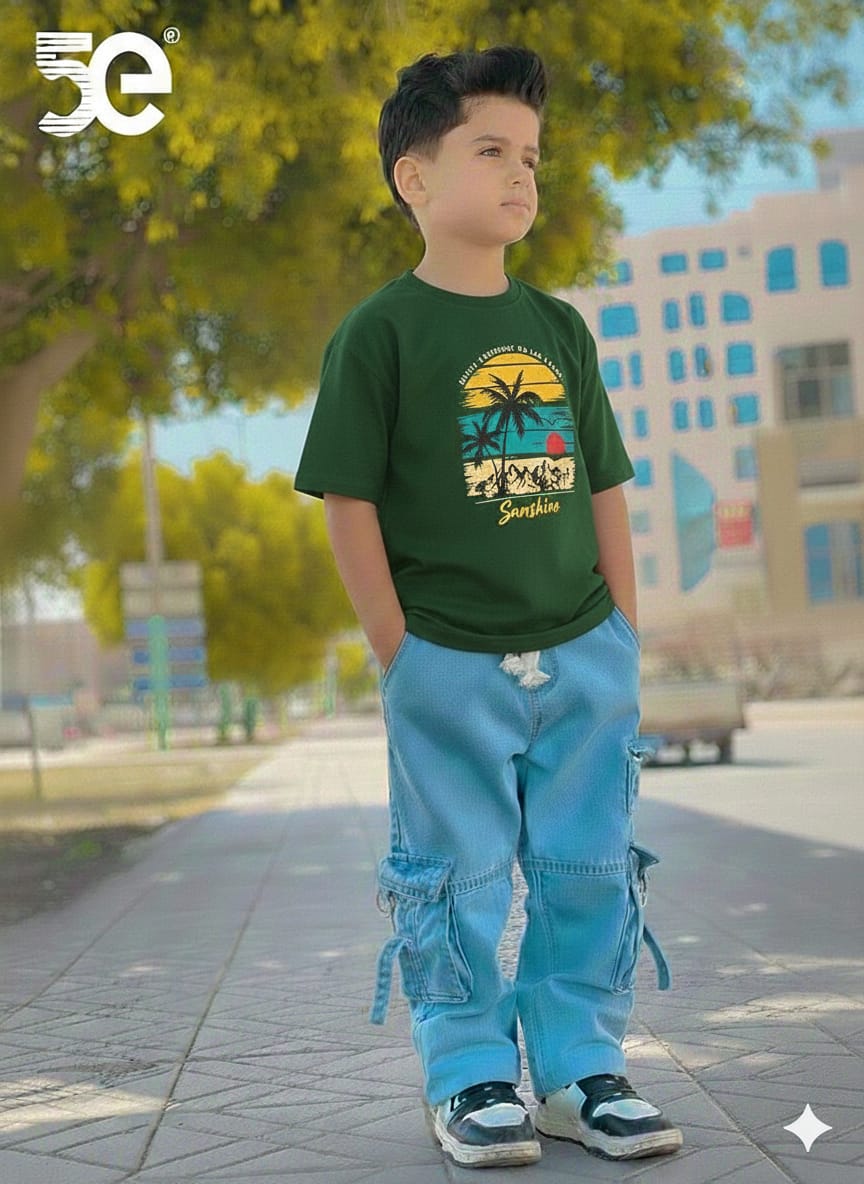 Premium Boys Denim Pant & T-Shirt Set (6-12 Years)