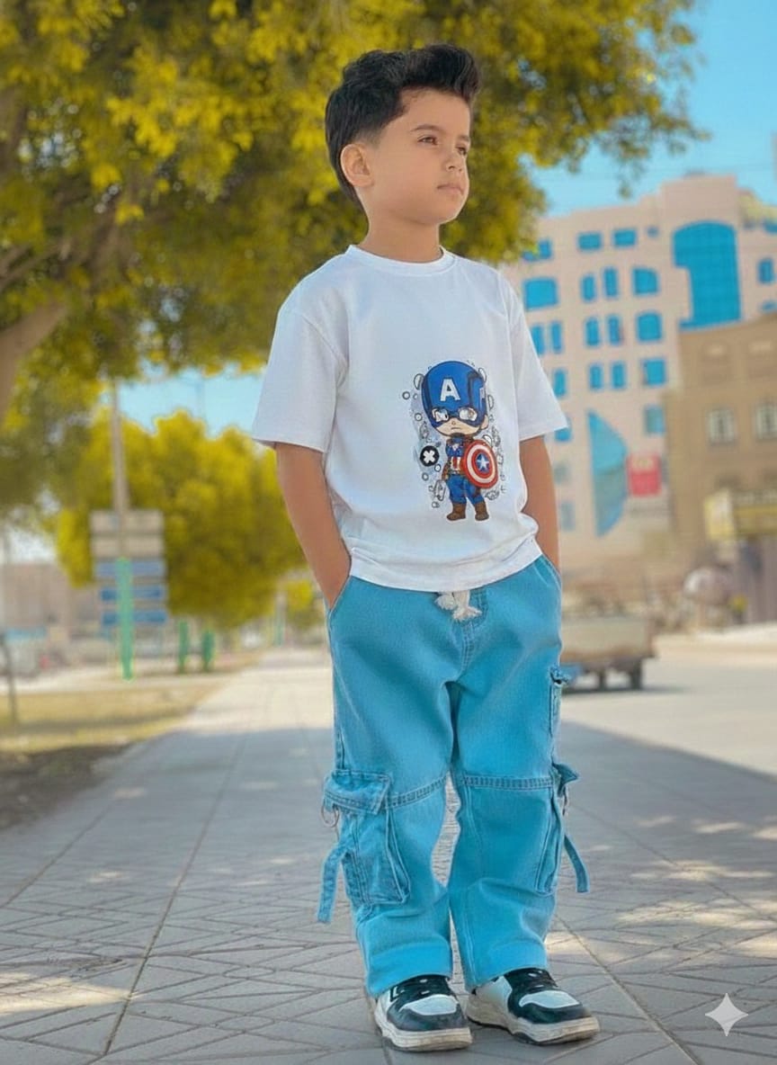 Premium Boys Denim Pant & T-Shirt Set (6-12 Years)