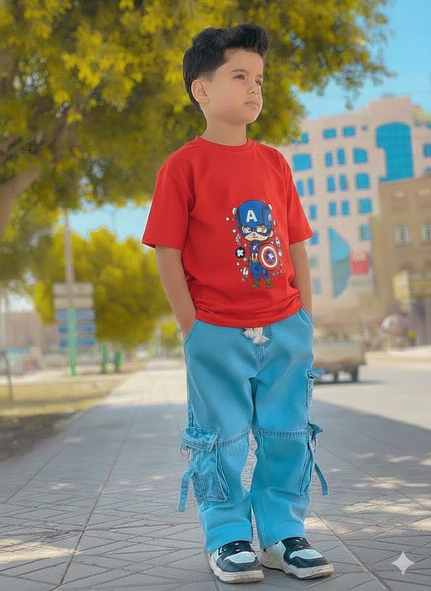 Premium Boys Denim Pant & T-Shirt Set (6-12 Years)