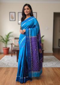 Premium Dhupiyan Silk Nakshi Tangail Sharee with Block Print & Embroidery