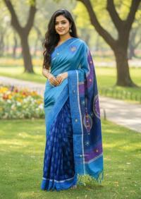 Premium Dhupiyan Silk Nakshi Tangail Sharee with Block Print & Embroidery