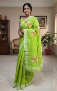 Half Silk Block Printed Saree for Elegant Look