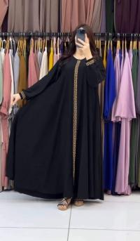 Premium An-nur Abaya Set - Original Dubai Cherry Fabric with DMC Stone Work